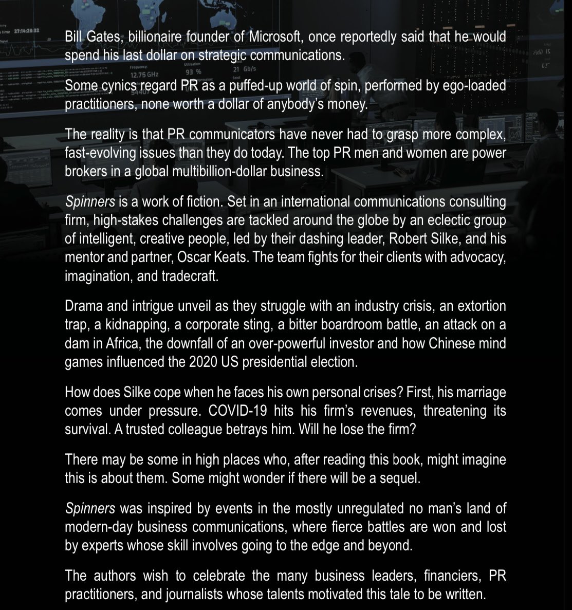 ‘Spinners - To the Edge and Beyond’. Fiction based on real events.