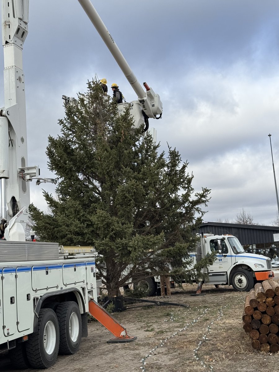 NPPDstormcenter's tweet photo. 𝐑𝐨𝐜𝐤𝐢𝐧' 𝐚𝐫𝐨𝐮𝐧𝐝 𝐭𝐡𝐞 𝐂𝐡𝐫𝐢𝐬𝐭𝐦𝐚𝐬 𝐭𝐫𝐞𝐞! 🎄
Our teammates did TREE-mendous work assisting the City of O'Neill in preparing their community Christmas tree. #NPPD #PublicPower https://t.co/KonpBZo4aF