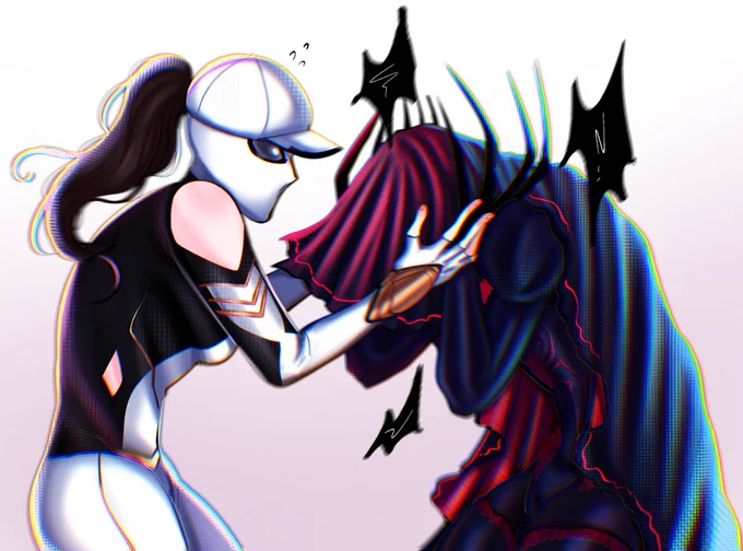 " Why doesn't he understand? Hurting that kid won't solve anything. He should focus on that spotted cow instead! " Emilia : Neenee calm 's gonna be ok #SpiderSona #SpiderManAcrossTheSpiderVerse #Spideroc #Oc #ATSV