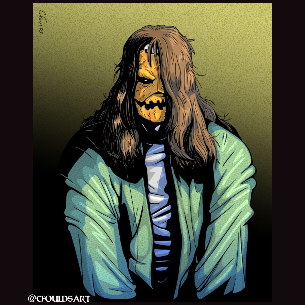 TYLER_MANE's tweet image. This amazing piece by @cfouldsart is menacing AF! Thanks for showing off my good side. #FanArtFriday