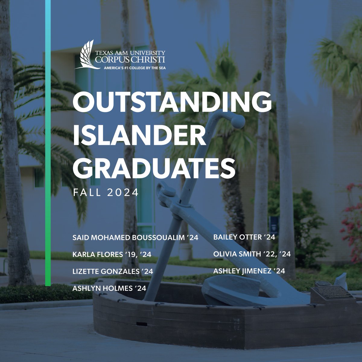 IslandCampus's tweet photo. This fall, seven Outstanding Islanders will shine at Commencement on Dec. 14! π Their grit and achievements inspire us all. Read their incredible stories here: https://t.co/6X1Ih8Nh1K π
#TAMUCC #IslanderPride #IslanderForever https://t.co/BNHbKSKIsq