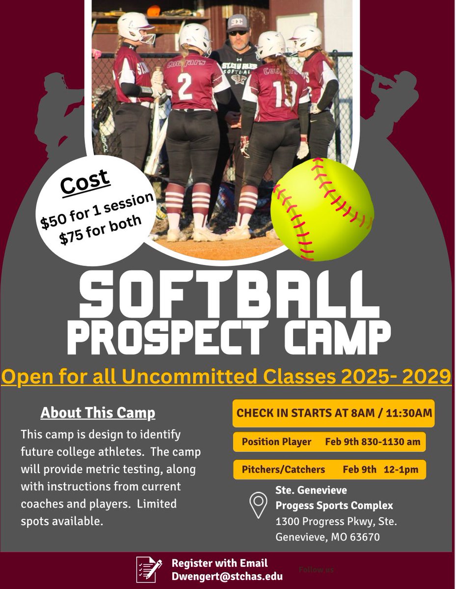 Want to be seen? Here is the best way… we are holding a prospect camp Feb 9th, in Ste Genevieve MO! Email Coach to reserve your spot today!
