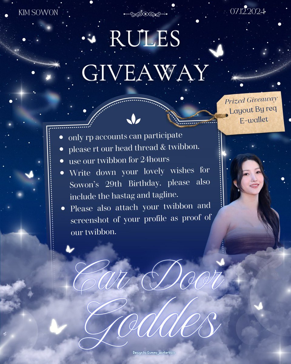 ㅤ

Not forgetting the most waiting parts, a lot of gifts by following our 𝐺𝐼𝑉𝐸𝐴𝑊𝐴𝑌 &amp; the rules. Here's to show your wishes and loves to the Q͟u͟e͟e͟n, get your luck in it!   𓍯♡ 

ㅤ
