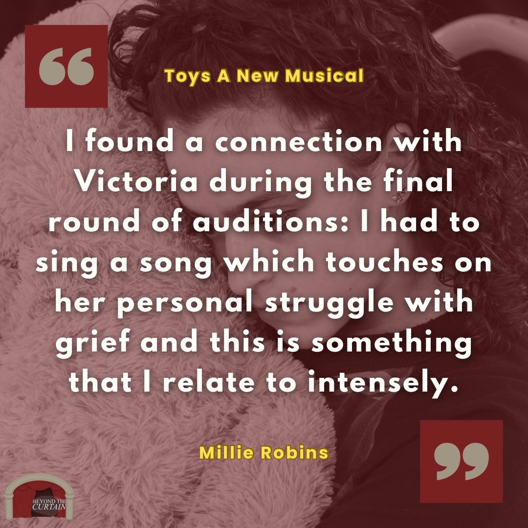 “being able to flex my creative muscles through collaboration is something that I have always wanted to do”

Millie Robins chats about playing Victoria in Toys A New Musical which is playing at <a href="/PumpHouseCentre/">Pump House Theatre and Arts Centre</a> until Tuesday 31st December.

beyondthecurtain.co.uk/2024/12/millie…