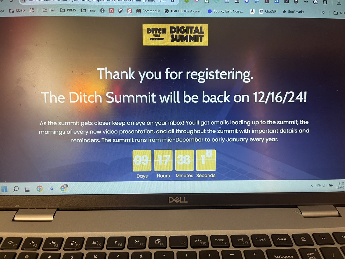Signed up for another year of the Ditch Summit! Can’t wait! #DitchSummit