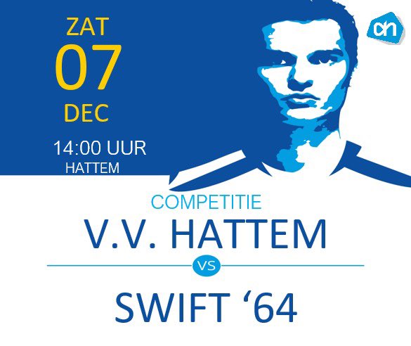 ⚪️⚪️MATCHDAY⚪️⚪️

COMPETITIEWEDSTRIJD:

⚽️ <a href="/vv_Hattem/">vv_Hattem</a> - <a href="/Swift64voetbal/">Swift '64 ⚽️</a> 
📆 07-12-2024
🕝 14:00
🏟 Sportcomplex ‘t Achterveen
📍 Hattem