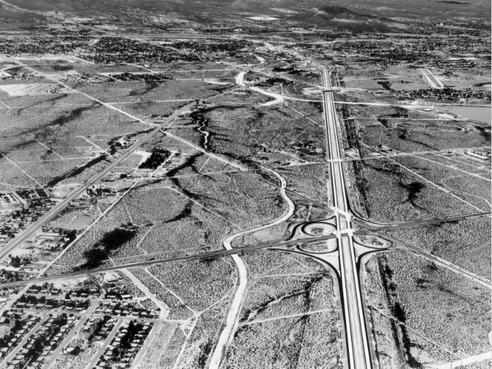 ArizonaDOT's tweet photo. ADOT Flashback Trivia: This photograph was taken in the 1960s of a highway that opened in southern Arizona in the 1960s.
Hint: Miracle Mile connects to this highway.
What highway are we looking at?
#FlashbackTrivia https://t.co/SLNi5E9nfV