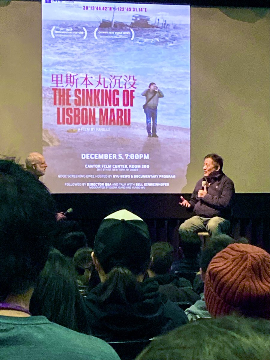 LiRuan_nyc's tweet photo. The Sinking of Lisbon Maru
A 👍 documentary at last night’s screening—800+ British soldiers under the sea are unforgotten.
#Documentary #documentaryfilm #films #movies #ships #ship #war #documentarymaker #lisbonmaru #soldiers #British #Britishsoliders #memorial #WWII #film https://t.co/i2Jd3gRD43