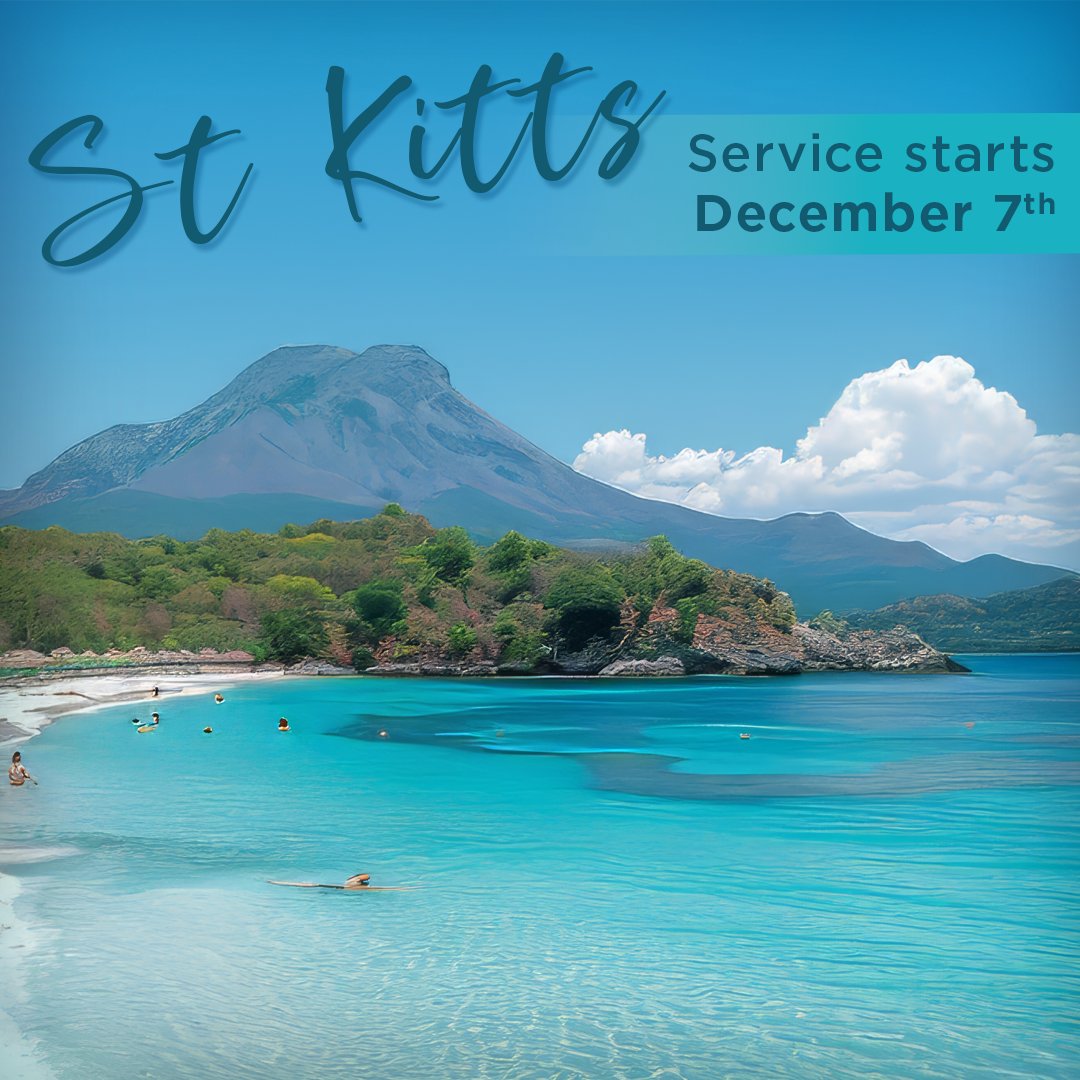 Our newest Caribbean route to St. Kitts starts tomorrow December 7th. Book your dream vacation today at capeair.com.
.
.
.
#flycapeair