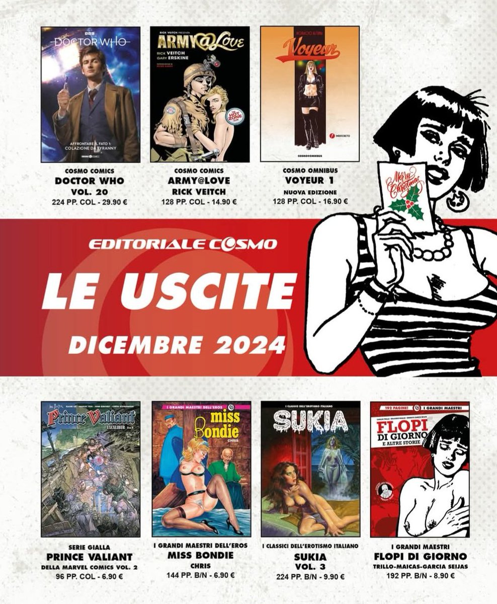 ✔️ Le Uscite di Dicembre della Editoriale Cosmo! #EditorialeCosmo #Edicola #Dicembre2024 #Uscite #Pubblicazioni #IClassiciDellErotismoItaliano #ClassiciErotismoItaliano #Sukia #FumettoItaliano #ItalianComics #Fumetti #Comics #MyComicsNews