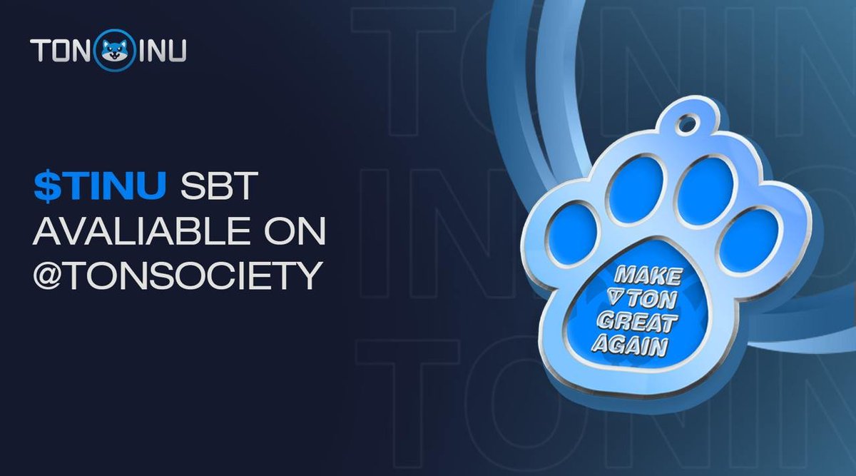Great news!

Ton Inu has prepared the $TINU SBT on <a href="/ton_society/">TON Society</a>!

Just a few simple tasks to participate in the SBT campaign:
➡️ society.ton.org/ton-inu-tinu-s…

Join the SBT campaign and get a chance to receive the airdrop on <a href="/ton_blockchain/">TON 💎</a> !

Let's go! 🚀#MakeTonGreatAgain !

$ton