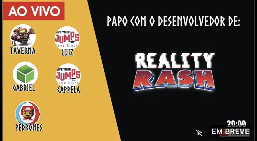 youtube.com/live/l2dk9ZmH5… EH HOJE AS 19:30! Vou estar com <a href="/Giveyourjumps_/">Reality Rash - OUT NOW!</a>  falando sobre o BEST EM UP DELES!! Com <a href="/GreenCubeG/">Green Cube Games</a> ! <a href="/rodrigocoelhoc/">Coelho no Japão 🇯🇵🇧🇷👾⛩- NintendoBarato.com.br</a> <a href="/nerdnintendista/">NerdNintendista #SwitchValeAPena2025</a> <a href="/BP_Nintendo/">Danillo | Bate-Papo Nintendo</a> <a href="/andrezzabplays/">AndrezzaBPlays</a> <a href="/danielreen/">Daniel #OfertasNintendo Reenlsober 👾</a> <a href="/minutodivertido/">Minuto Divertido Games</a> <a href="/DanisorTwitchTv/">DanisorTwitchTV</a> <a href="/Velberan/">Velberan</a> <a href="/CapcomBrasil/">Capcom Brasil</a> <a href="/qubytegames/">QUByte Interactive</a>