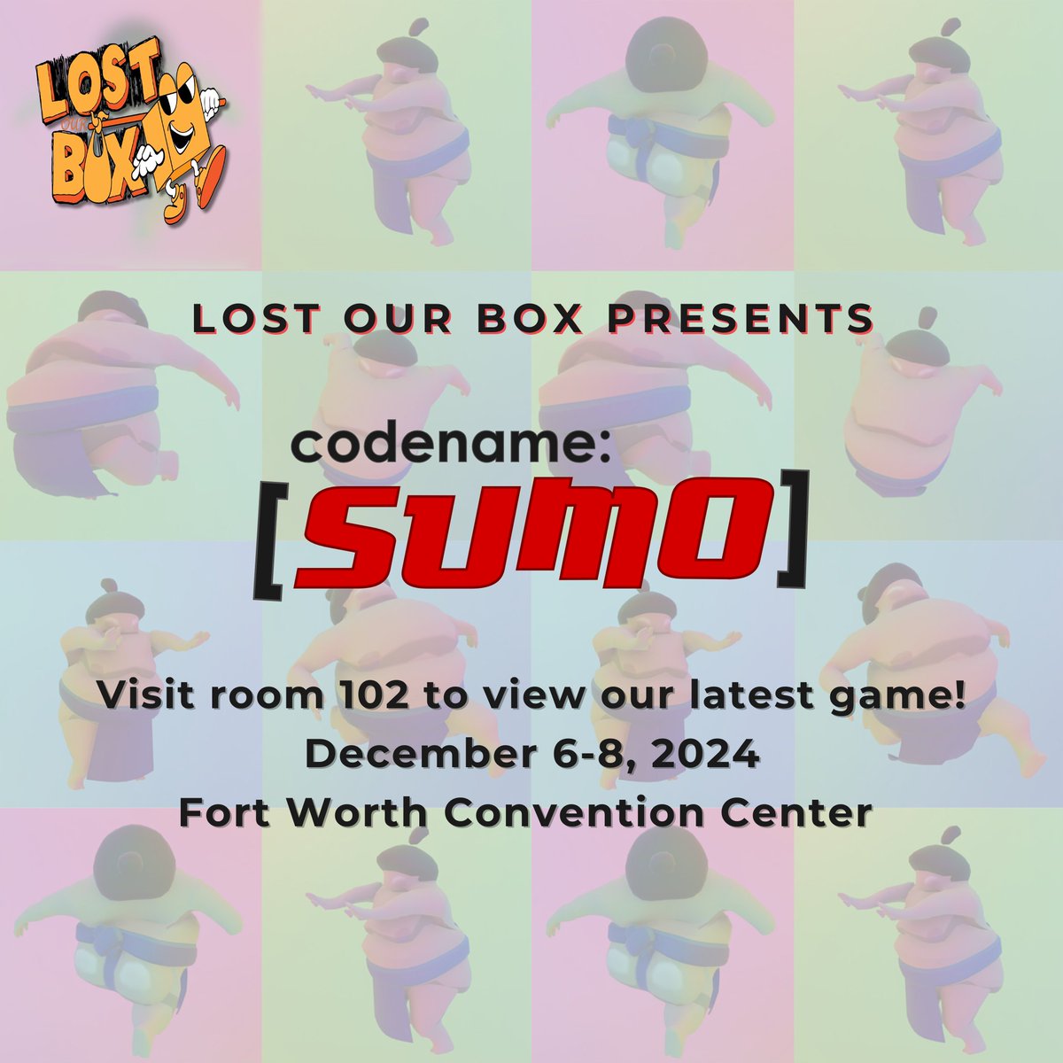 We’re thrilled to unveil our newest game! Codename: Sumo! 🎮 Join us at Anime Frontier in Fort Worth from 12/6 to 12/8 to see it in action. It's not too late to get your ticket! Stop by room 102 and say hi! 👋 
#AnimeFrontier #GameLaunch #SumoGame