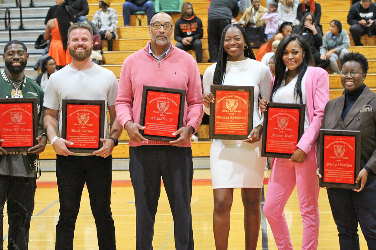 RockdaleSchools's tweet image. Congratulations to the RCHS Bulldog legends inducted into the RCHS Sports Wall of Fame, November 22, 2024: Breanna Richardson, Buck Farmer, Dr. Jessica Woodson, Jamese Scott, Aldren Sadler Jr., T.J. Warren! These honorees have excelled in athletics, academics, &amp;amp; leadership.
