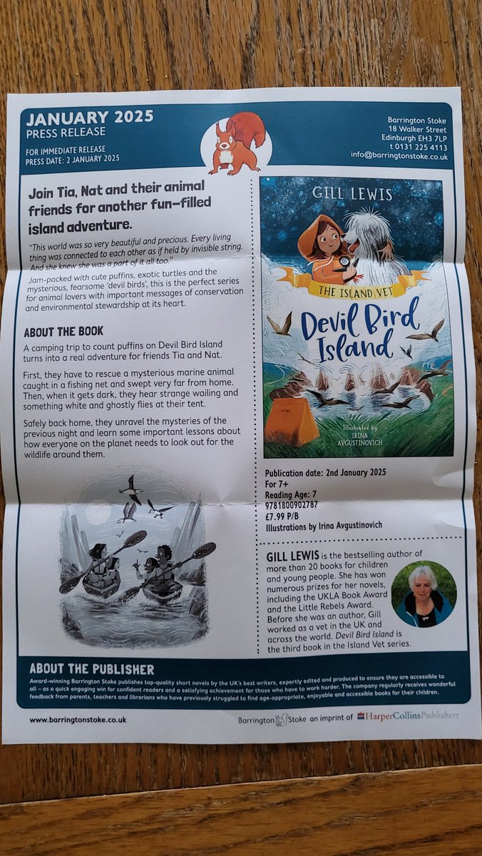 Mat_at_Brookes's tweet photo. 🌟 Excited to share #DevilBirdIsland @gill__lewis @BarringtonStoke  !

I am so happy that Gill has presented us with a series of books for younger readers (Meek refers to the stage as 'Taking Flight') that is about the natural world!

Out on my birthday, Jan 2nd!
#EcoReading https://t.co/777ZzwDELj