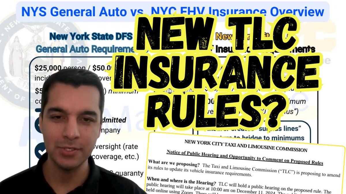 automarketplc's tweet image. 👨‍💻☂️ New NYC TLC Insurance Rules?

TLC public hearing next Wednesday, December 11th, will discuss new rules related to insurance requirements. Admitted vs. Non-Admitted insurance debate is technical, important story to understand #nyctaxi #nyctlc #tlcinsurance #ubernyc #lyftnyc