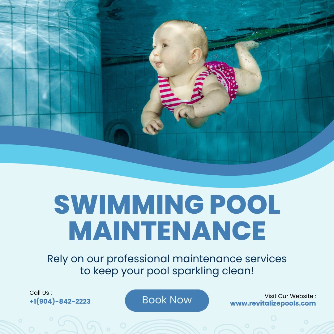PoolRevitalize's tweet image. Florida winters are perfect for swimming! Dive into a clean, well-maintained pool with our professional care services. Call (904) 842-2223 or visit tinyurl.com/2ql9mw22 now. #WinterSwimming #PoolCareExperts #SparklingWaters