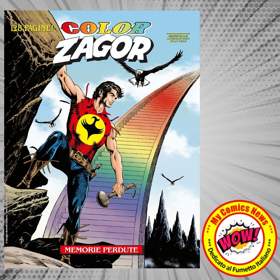 #InEdicolaOggi 
'COLOR ZAGOR' 20, dal titolo "Memorie perdute" – Che fine ha fatto Ayane, la sciamana che per prima ha dato a Zagor il nome di “Spirito con la Scure”? Perché il Re di Darkwood non ricorda più niente di lei e mai è tornato a cercarla?