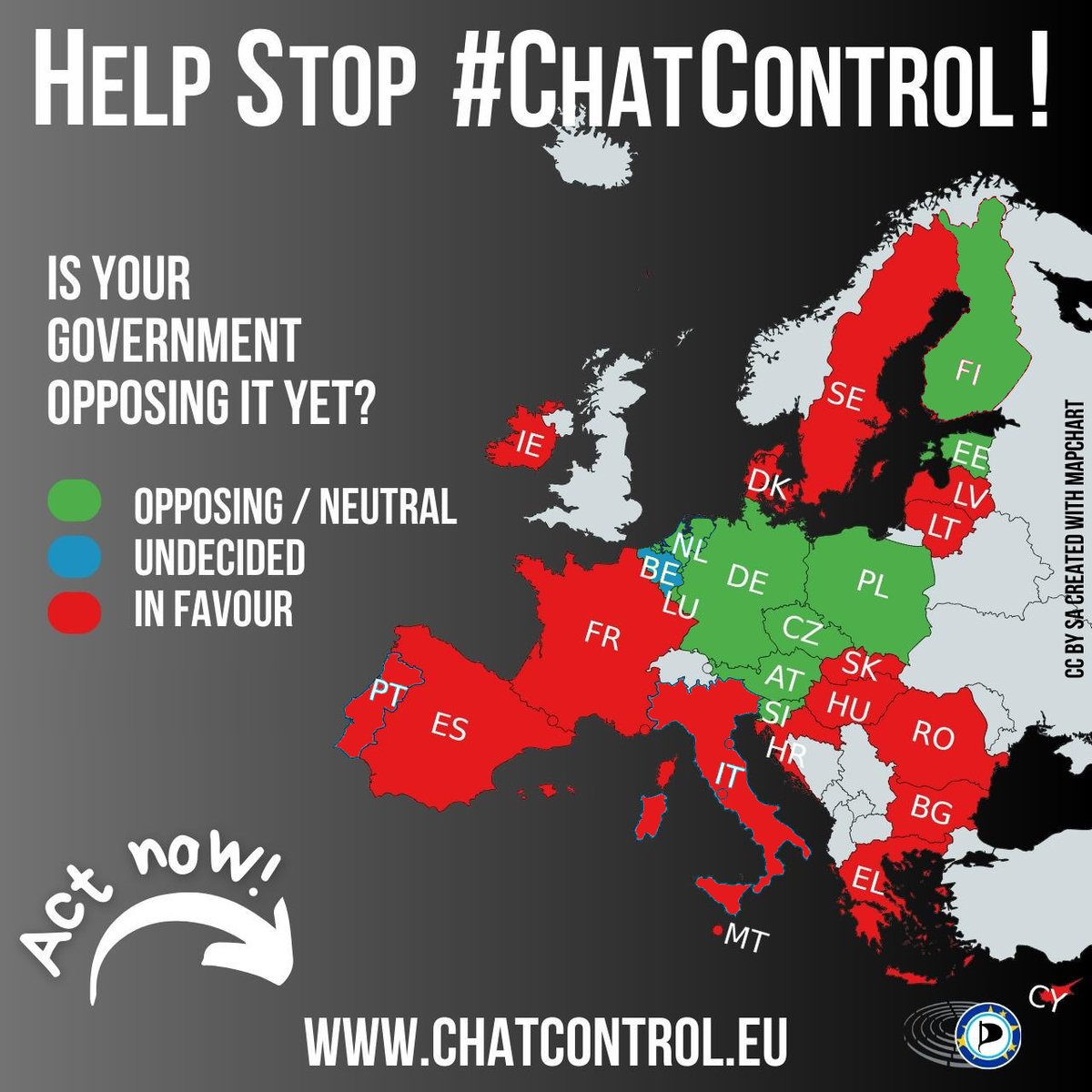 echo_pbreyer's tweet photo. 🇬🇧Ho, ho, ho: EU's #ChatControl dystopia stopped again today in Council committee (see voting map below) 🥂 +++ Thanks to everyone who fought with us! +++ Our digital privacy of correspondence and secure #encryption are non-negotiable foundations of the information era! https://t.co/xqasrh93Ap