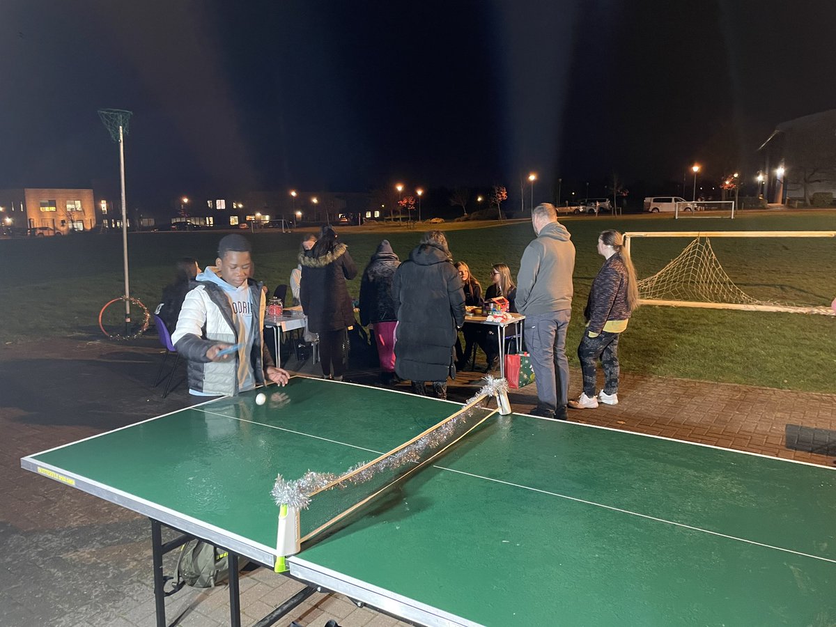 Come and see our Netball team selling handmade gonks and jewellery to raise funds for their new netball kit! 🏐

Also try your hand with glow-in-the-dark table tennis! 🏓 

#WeAreProud