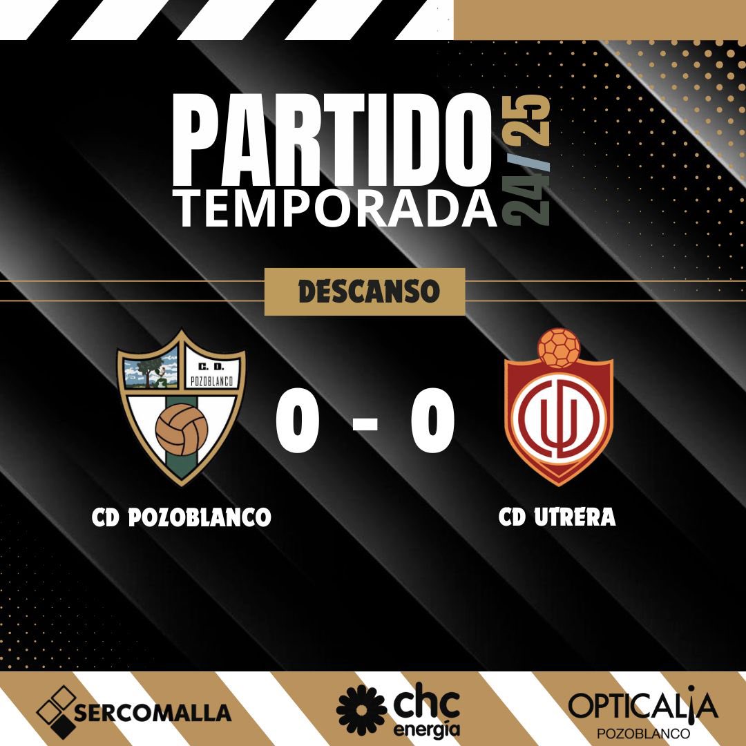 ⏱45’. Descanso. 

Primera parte para olvidar. ¡Nos recompondremos en la segunda mitad! 

¡Vamos equipo! 🤍

⚪️🔴 #PozoblancoUtrera 0-0 🤍