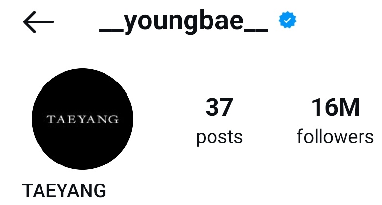 #TAEYANG has now 16 million followers on Instagram!