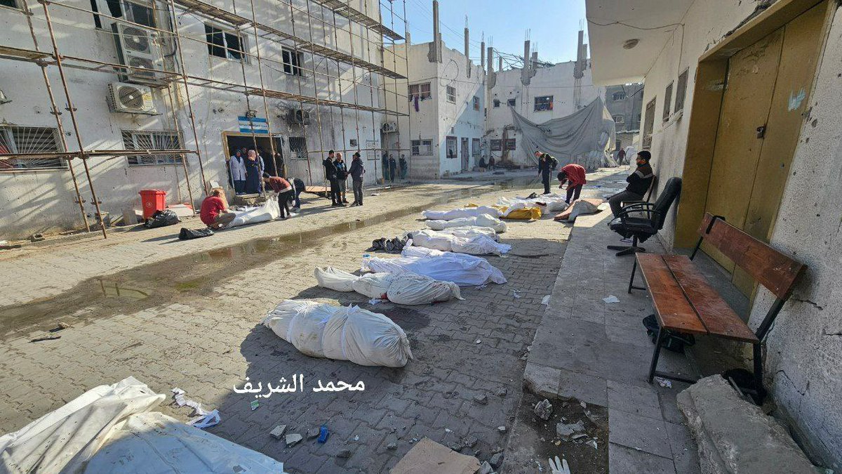 omarsuleiman's tweet photo. A massacre at Kamal Adwan Hospital, including multiple medical staff murdered. Remember at the beginning of this genocide when Israel vehemently denied that they’d ever target a hospital? Now it’s not even a headline. https://t.co/uNhqsYdqjC