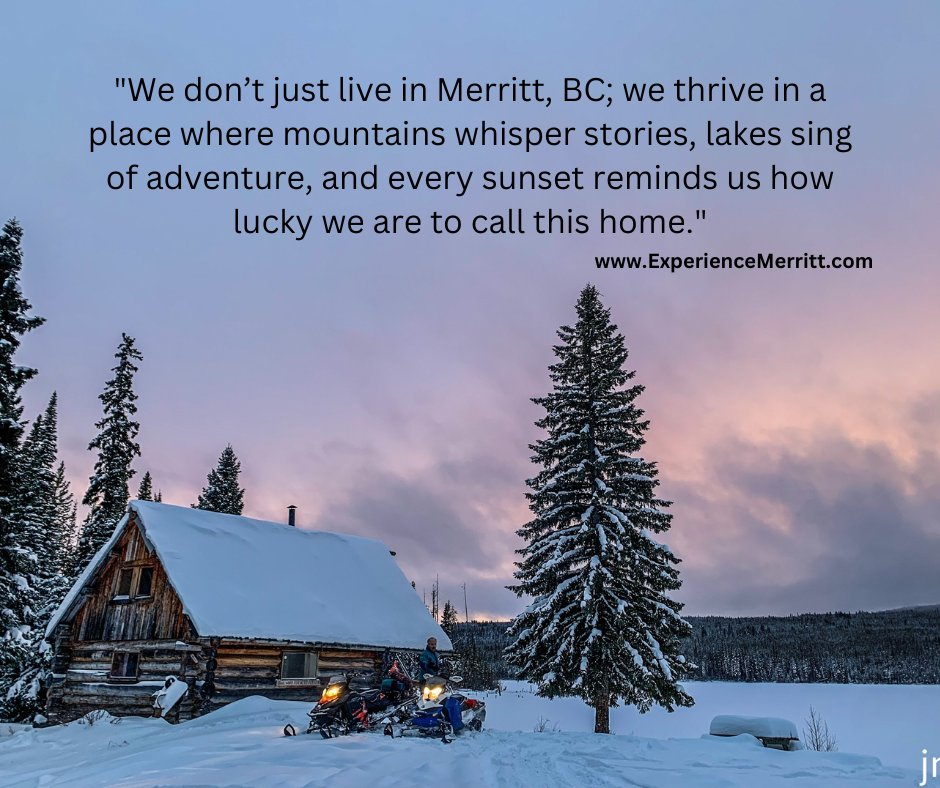 NicolaTourism's tweet photo. "We donβt just live in Merritt, BC; we thrive in a place where mountains whisper stories, lakes sing of adventure, and every sunset reminds us how lucky we are to call this home." because #merrittmatters https://t.co/sB6crtjYGx