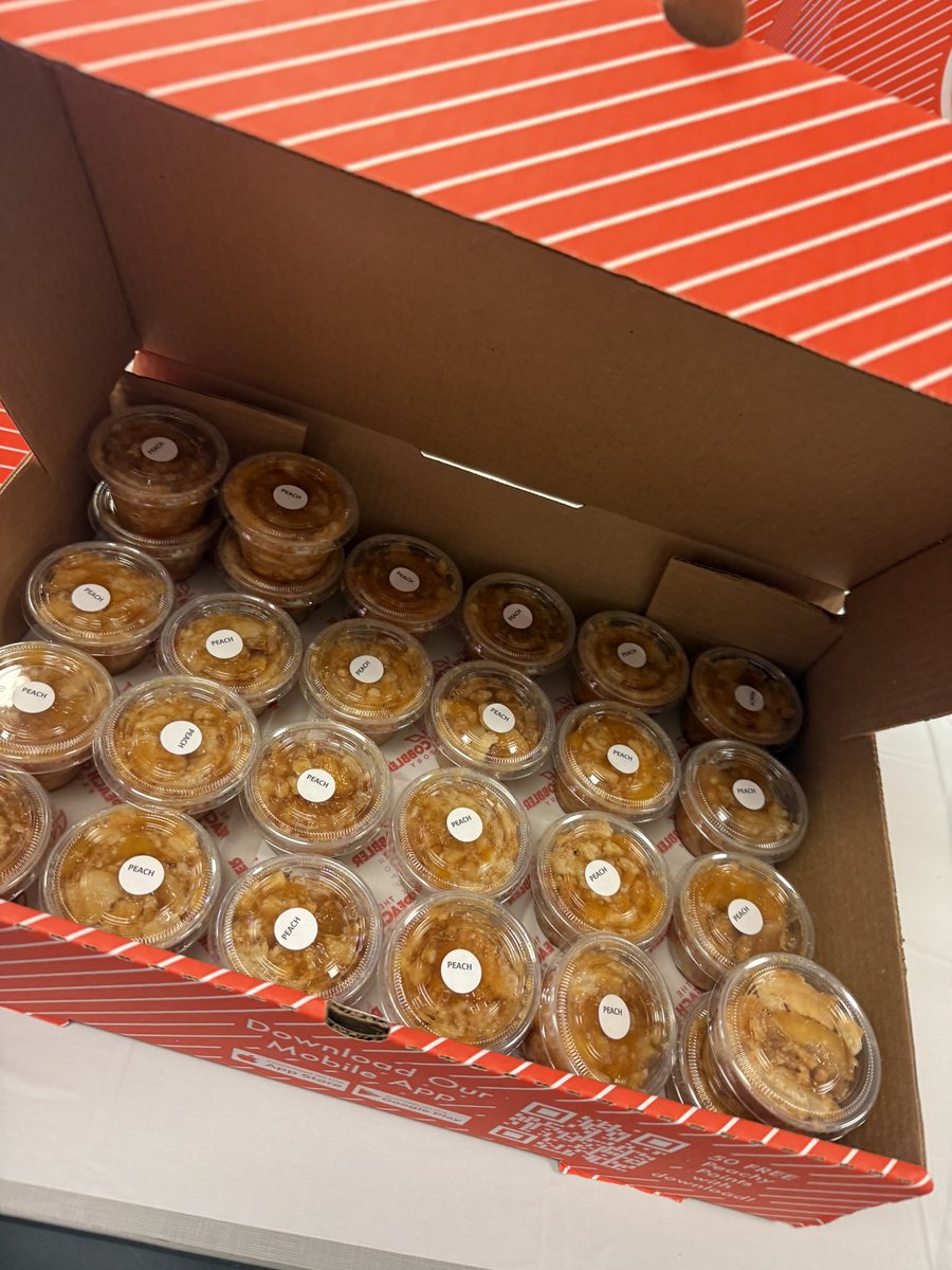 Thank you to Peach Cobbler Factory for providing delicious treats to our MRJH staff.