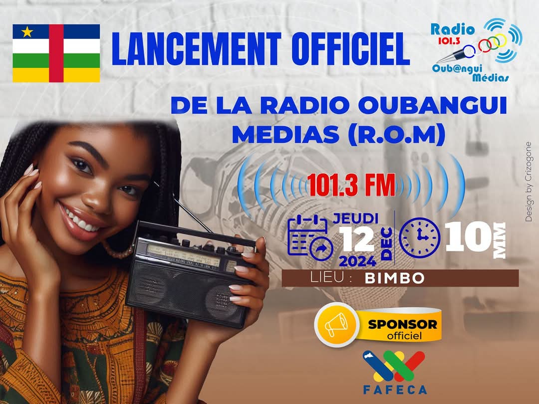 MediasOubangui's tweet photo. Jour J-6
#Centrafrique
#RMCC
#Bimbo 
#Radio_Oubangui_Medias
#ROM
101.3 FM https://t.co/axvFOsVoxq