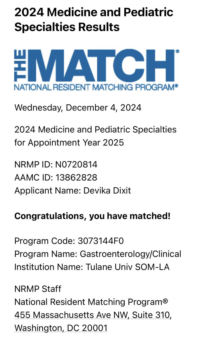 Devika Dixit (@devikadixit3) on Twitter photo Dreams came true this week. Matched my #1 for GI fellowship. Thanks to everyone who has helped me get here! Roll Green Wave! <a href="/tulanegastro/">Tulane Gastroenterology and Hepatology Fellowship</a> Dreams came true this week. Matched my #1 for GI fellowship. Thanks to everyone who has helped me get here! Roll Green Wave! <a href="/tulanegastro/">Tulane Gastroenterology and Hepatology Fellowship</a>