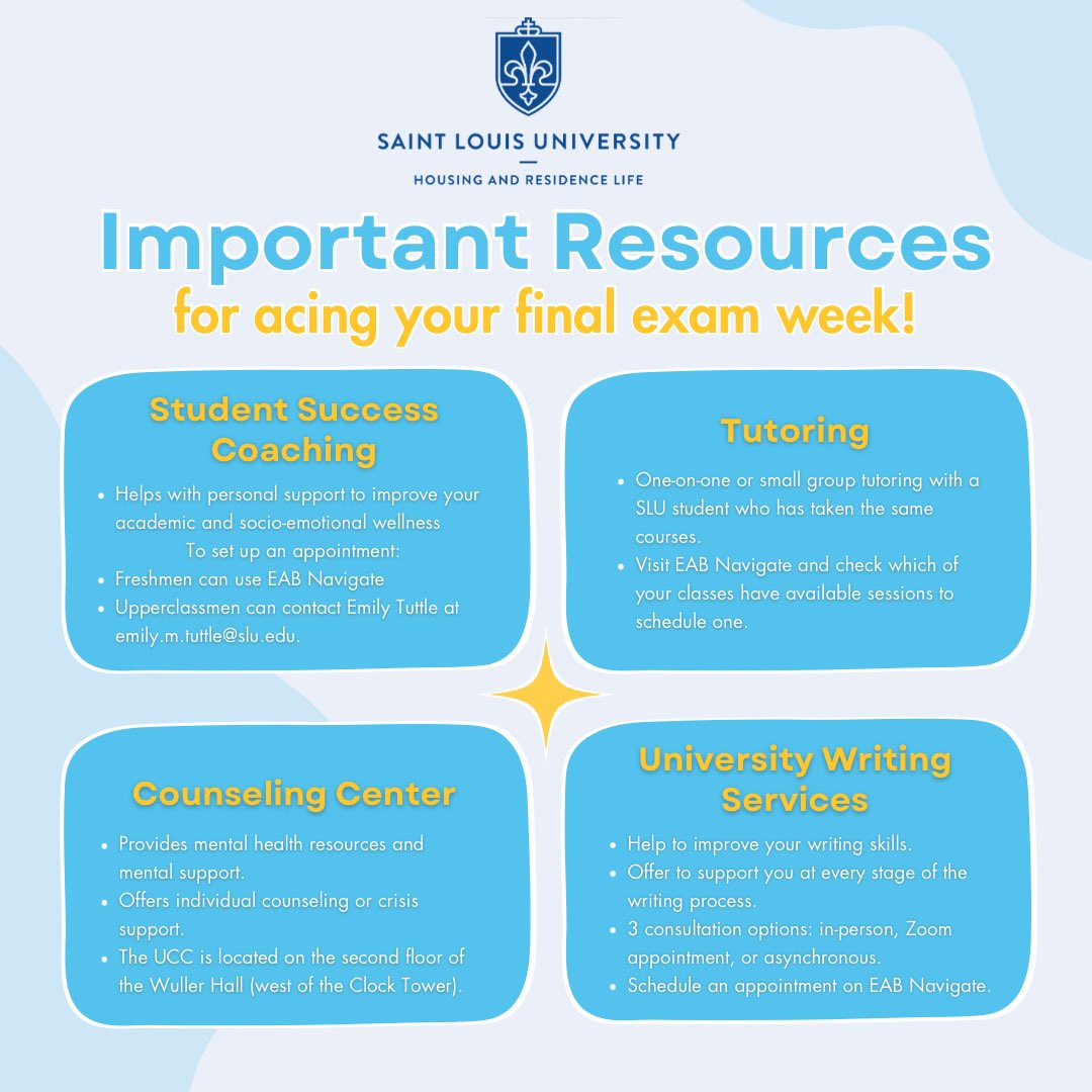 Important Resources to succeed in finals with less stress! ✨
