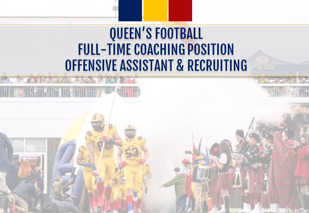 𝐅𝐔𝐋𝐋-𝐓𝐈𝐌𝐄 𝐂𝐎𝐀𝐂𝐇𝐈𝐍𝐆 𝐏𝐎𝐒𝐈𝐓𝐈𝐎𝐍

Queen's University Careers -  Assistant Coach, Football - Offensive &amp; Recruiting - J1124-0550 queensu.njoyn.com/CL4/xweb/xweb.…