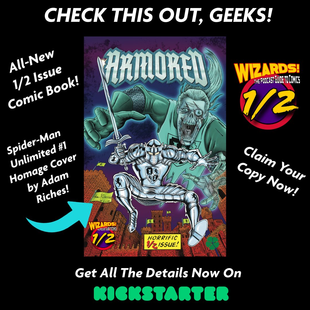 We're excited to unveil the full cover to ARMORED 1/2 by <a href="/AdamRichesArt/">Adam Riches</a> which should really put you in a 90s mood 😁 Discover all the awesomely nostalgic features found within this exclusive 1/2 comic and grab your copy on <a href="/Kickstarter/">Kickstarter</a> here kck.st/3Zmr7Ju