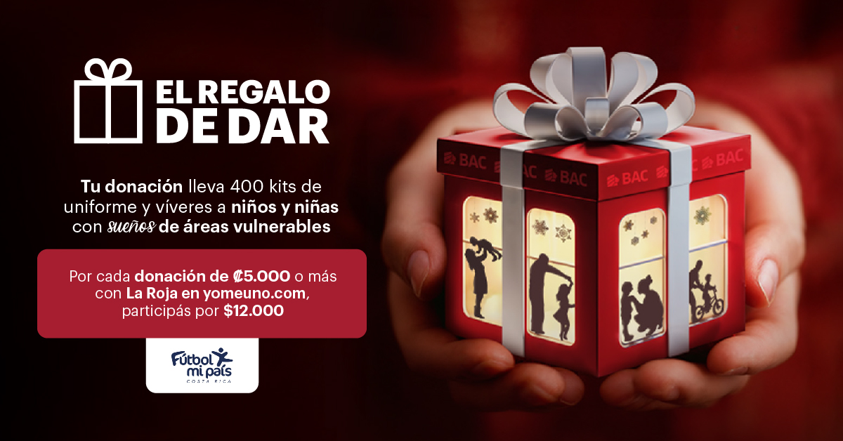 Compartí tus momentos con quienes lo necesitan. Doná hoy mismo a Fútbol X Mi País para llevar kits de entrenamiento y víveres a niños y niñas. Doná aquí: bit.ly/BAC_ElRegalode…
#ElRegaloDeDar #BACApoyo