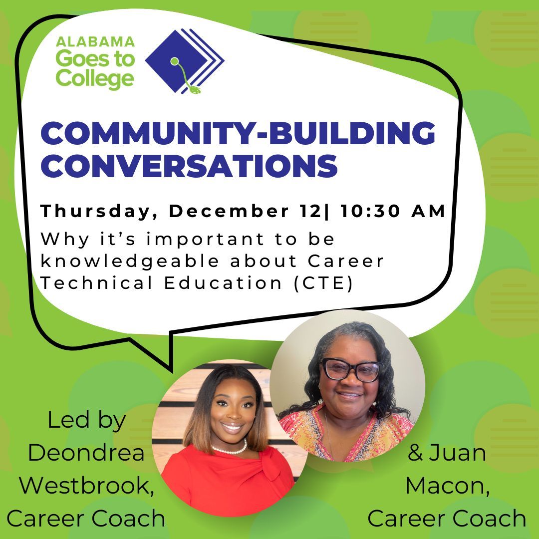 👉🏼 We invite you to join our second community-building conversation, where we’ll explore why it’s important to be knowledgeable about Career Technical Education (CTE).  #ALGoes2College

🎟️ Register for the conversation: buff.ly/4izF4fU