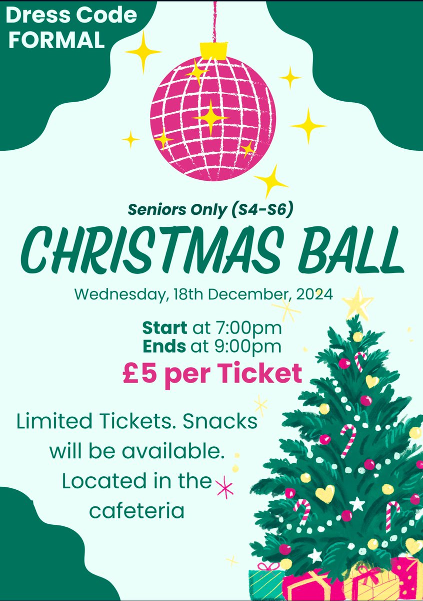 MorganSplt's tweet image. Calling all students! 🎄✨ Join us for an unforgettable night at this year’s Christmas Ball. Let’s celebrate the season in style with music, dancing, and festive cheer. Don’t miss it! 🎶❄️ #ChristmasBall #HolidayMagic