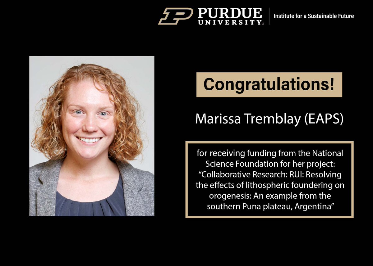 PurdueISF's tweet photo. Congratulations to #PurdueISF faculty affiliate Marissa Tremblay of @PurdueEAPS for receiving funding from NSF! https://t.co/h1Z9GylxYc https://t.co/vBRAH7lM50