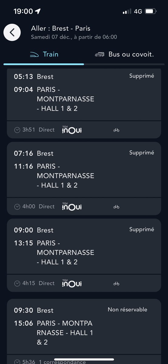 durand_erwan's tweet photo. Pourquoi tous les TGV Paris-Brest sont annulés ? @SNCFVoyageurs @SNCFConnect #sncf https://t.co/fRmzdFmPNe