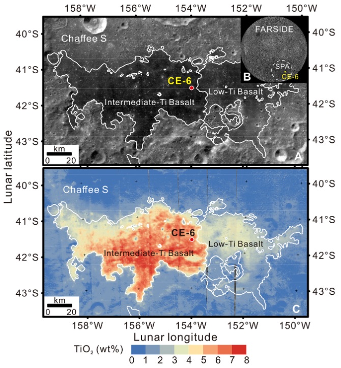 emulenews's tweet photo. #ScienceMag A sample of the Moon’s far side retrieved by Chang’e-6 contains 2.83-billion-year-old basalt https://t.co/yuyXUg89U0 Pb-Pb and Rb-Sr isotope systems date low-titanium basalt with an age of 2830 ± 5 million years, from "recent" mare volcanism in this basin. https://t.co/6Q8NSiDNZc