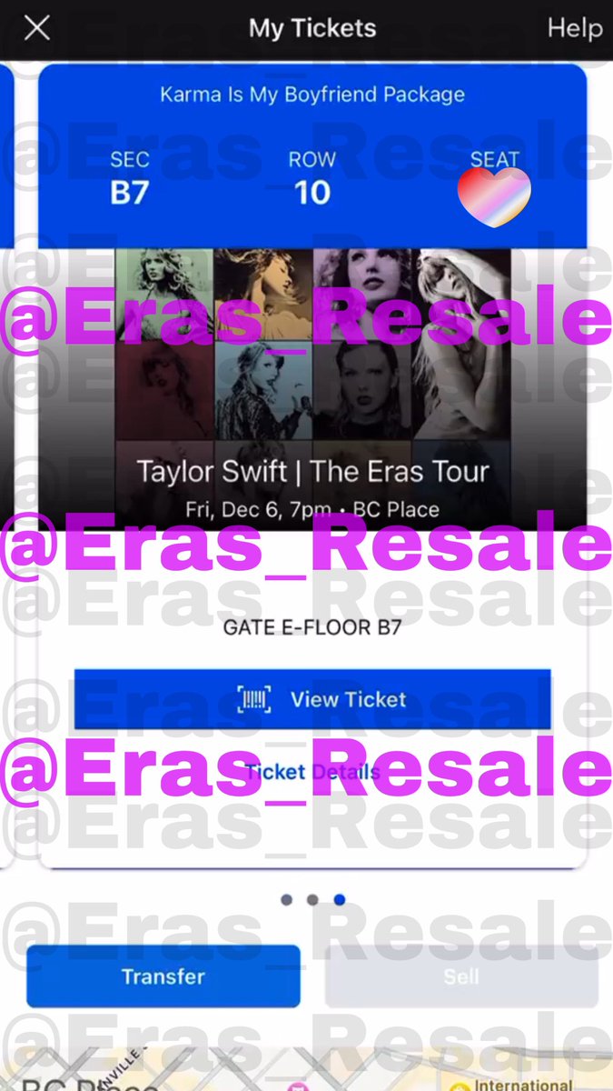 Eras_Resale's tweet photo. 🎟️💲 SELLING 💲🎟️
• ONE (1) VIP Floor ticket for the Eras Tour Vancouver N1 TONIGHT!
• Sec B7, Row 10, $1185.38 CAD total (includes G&S fee)

To Enter:
Reply if you’re able to make it to the show tonight! MUST BE LOCAL OR NEARBY!

Buyer chosen at 5pm EST/2pm PST & will have 15 minutes to reply to my DM!
