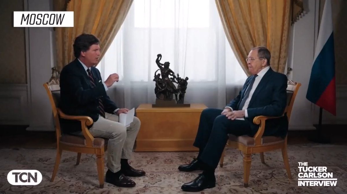 RADcreate's tweet image. LINK: rad-patriot.com/sergey-lavrov-…
This is an excellent interview of Sergey Lavrov by Tucker Carlson. Lavrov's English is excellent and easy to understand. Lavrov has a deep understanding of the issues and strives to rationally explain the reality without 'spinning' things. While…