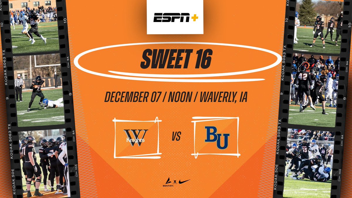 WartburgFB's tweet photo. See you tomorrow in Walston-Hoover at Noon! Third round of NCAA vs Bethel. #RollKnights #Team #Tough https://t.co/8uSH0rzdRR