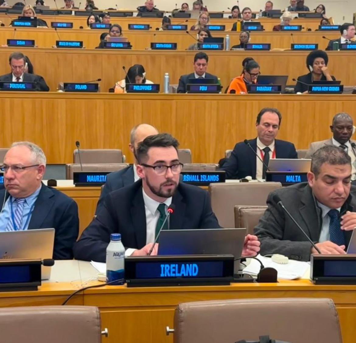 This week, Ireland participated in the 🇺🇳 OEWG on #Cybersecurity.

🇮🇪 supported efforts alongside 🇫🇷 &amp; UNODA, to facilitate broader regional participation &amp; attendance at this process, including from #SIDS.

Building 🌍 resilience &amp; capacity to counter online threats is 🔑 to a
