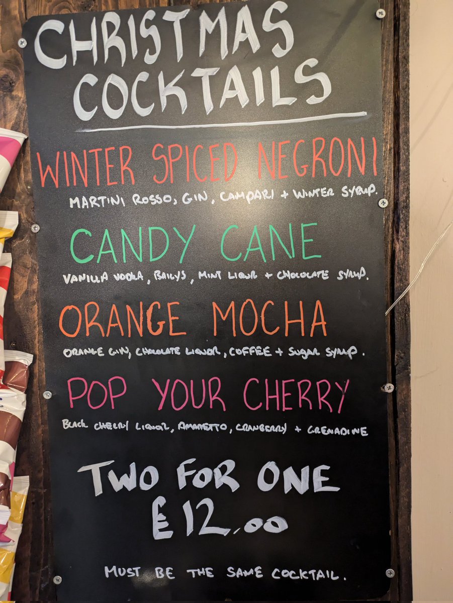 Our new Christmas 🎄🎁 Cocktails🍹🍸 available all December #horwich #cocktails #Christmas