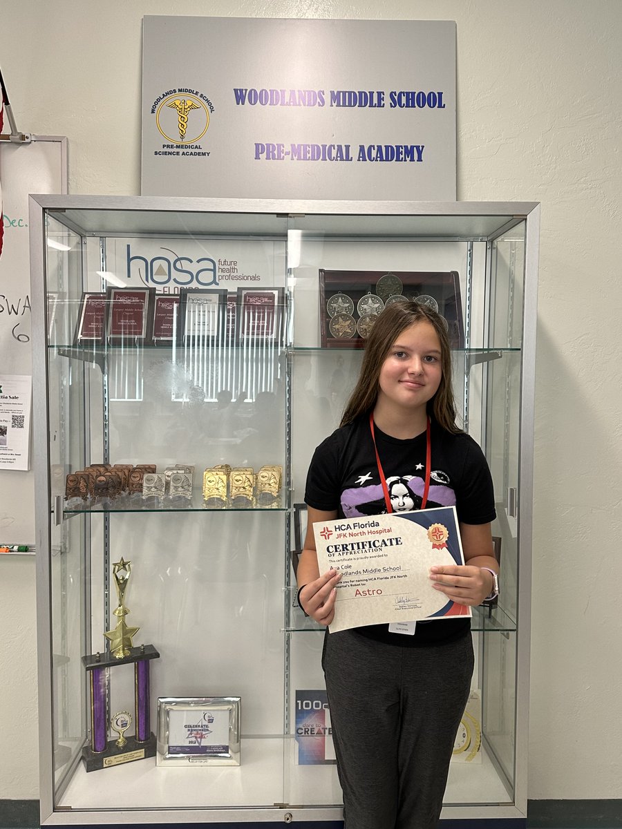 WoodlandsMSAcademies (@woodlandsmsacad) on Twitter photo Congratulations to our Pre-Medical student Ava who is the winner of the JFK North Hospital contest to name their OR surgical robot. Ava's award-winning name is "Astro"! <a href="/WoodlandsMS_PBC/">Woodlands Middle Sch</a> @SDPBCJenKuras <a href="/SDPBCChoiceCTE/">SDPBC Choice/Career</a> <a href="/HCAFLHealthcare/">HCA Florida Healthcare</a> Congratulations to our Pre-Medical student Ava who is the winner of the JFK North Hospital contest to name their OR surgical robot. Ava's award-winning name is "Astro"! <a href="/WoodlandsMS_PBC/">Woodlands Middle Sch</a> @SDPBCJenKuras <a href="/SDPBCChoiceCTE/">SDPBC Choice/Career</a> <a href="/HCAFLHealthcare/">HCA Florida Healthcare</a>