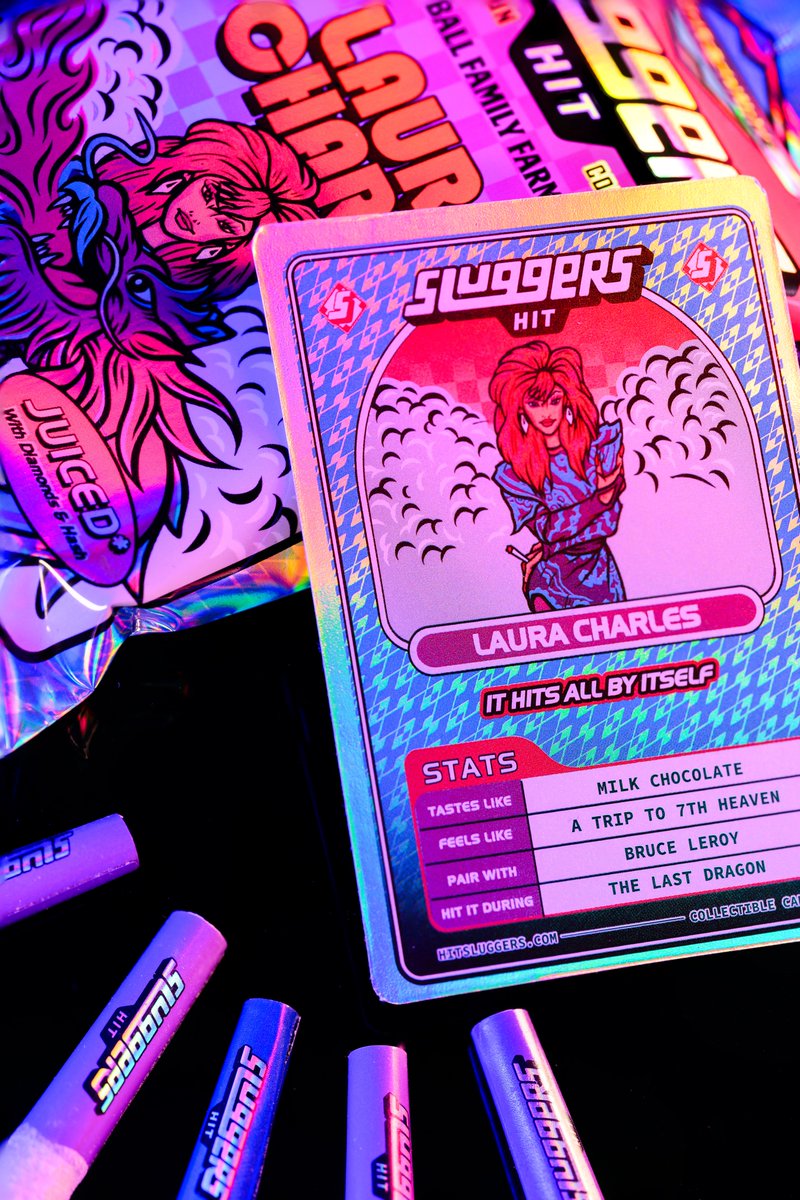 hitsluggers's tweet photo. 💥Introducing the Laura Charles Diamond Edition Hit Collab! 💨Inspired by the legendary character from The Last Dragon, this exclusive drop is your ultimate ticket to 7th Heaven. 🐉🔥Don’t miss the glow! #SluggersHit #BallFamilyFarms #LauraCharles #CollectibleCannabis https://t.co/2fDUu3RNHt