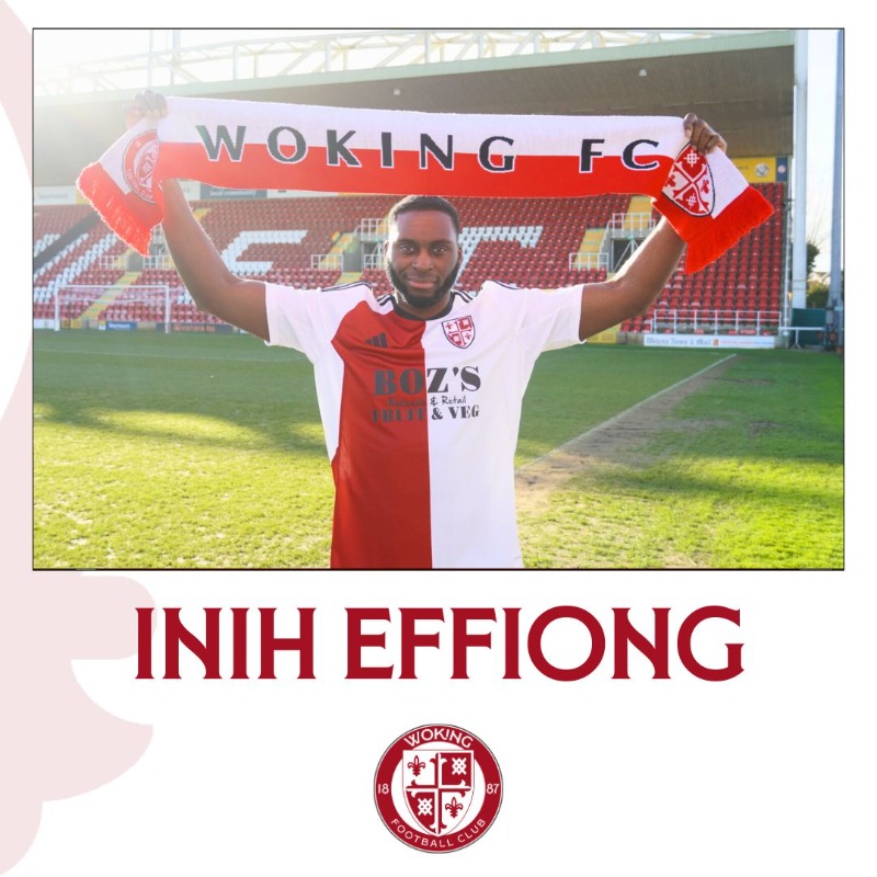 wokingfc's tweet photo. Welcome back to Woking, Inih Effiong. ♦️