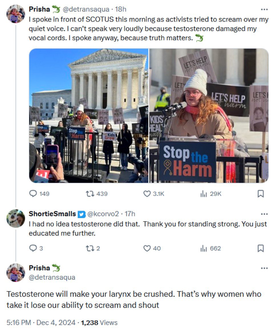 this is almost as funny as when the detrans grifters claim that testosterone makes them constantly piss themselves