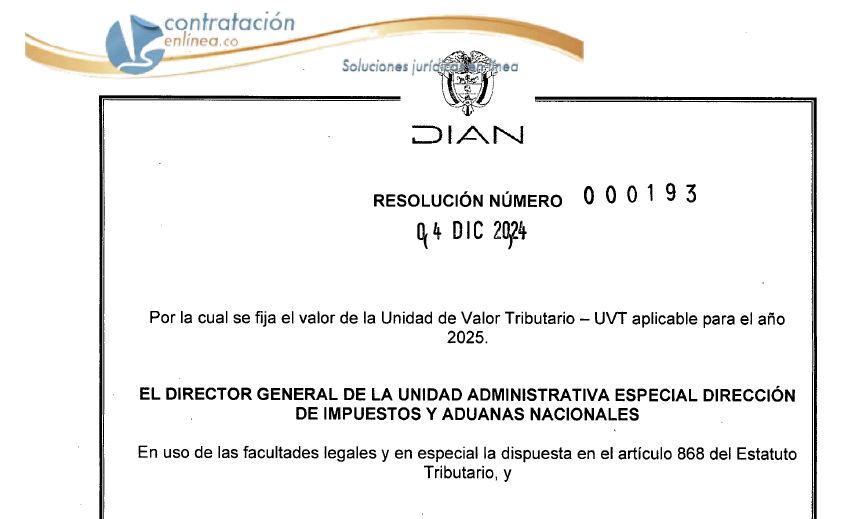 contrataenlinea's tweet photo. 📰Dian expide Resolución que fija el valor de la UVT en $49.799 para el 2025 https://t.co/5uS5BXPZts https://t.co/e2NY8VJU6Z